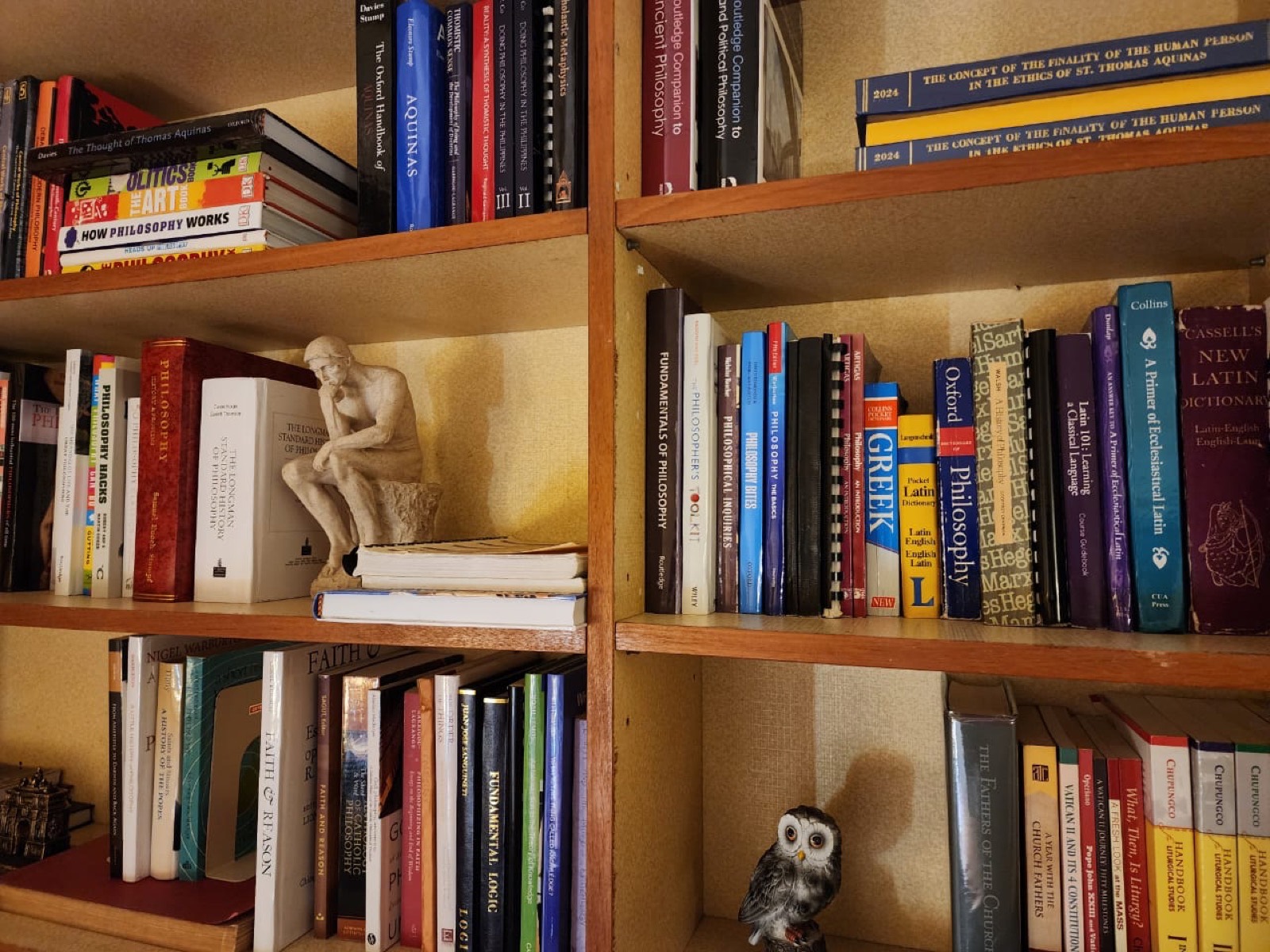 The philosophy reading collection on the shelf