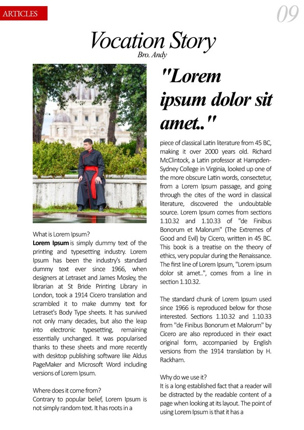 Vocation Story, by Bro. Andy.